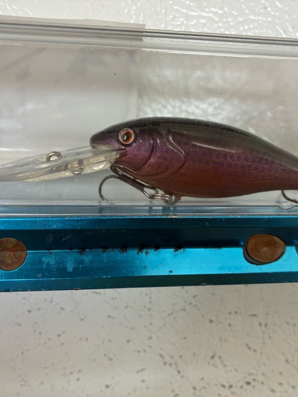 Purple and Brown Deep-Dive Fishing Crankbait Lure